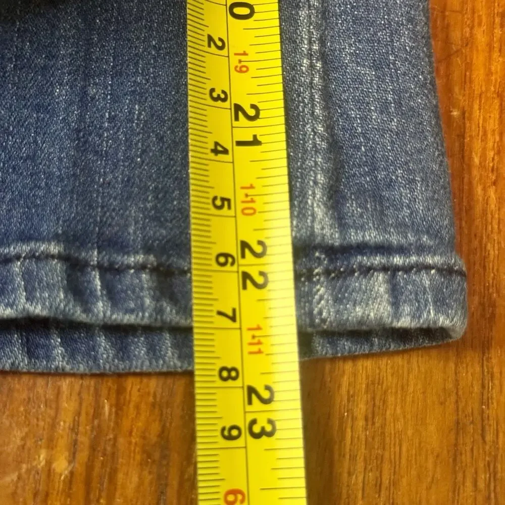 babyGap 1969 Girls Jeans Size 4 Floral Embroidered Denim Stretch Blue Pants